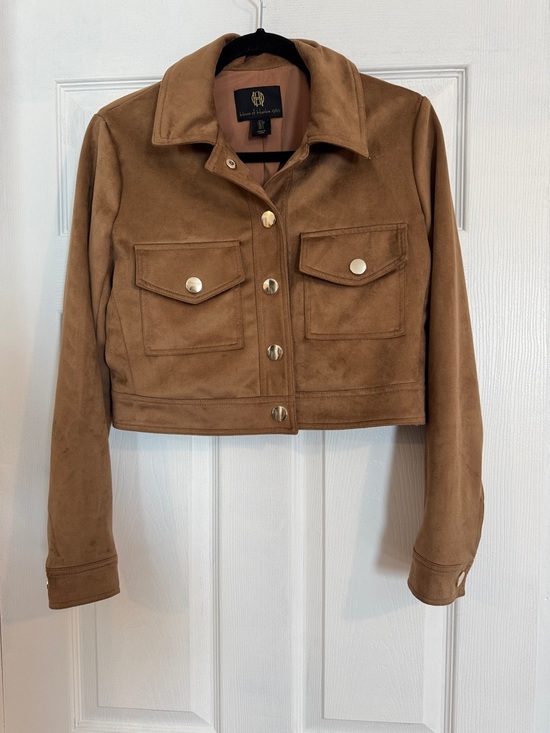 House of Harlow 1960 Jackets & Blazers - House of Harlow 1960 Cropped Faux Suede Jacket - Brown